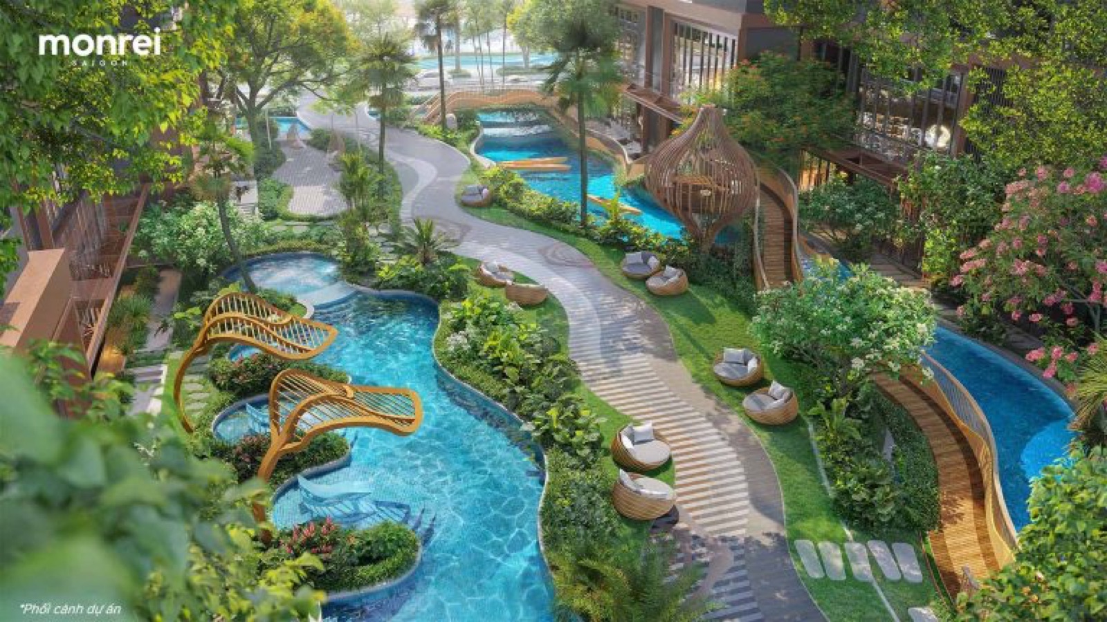Phối cảnh hồ thủy liệu Monrei Saigon