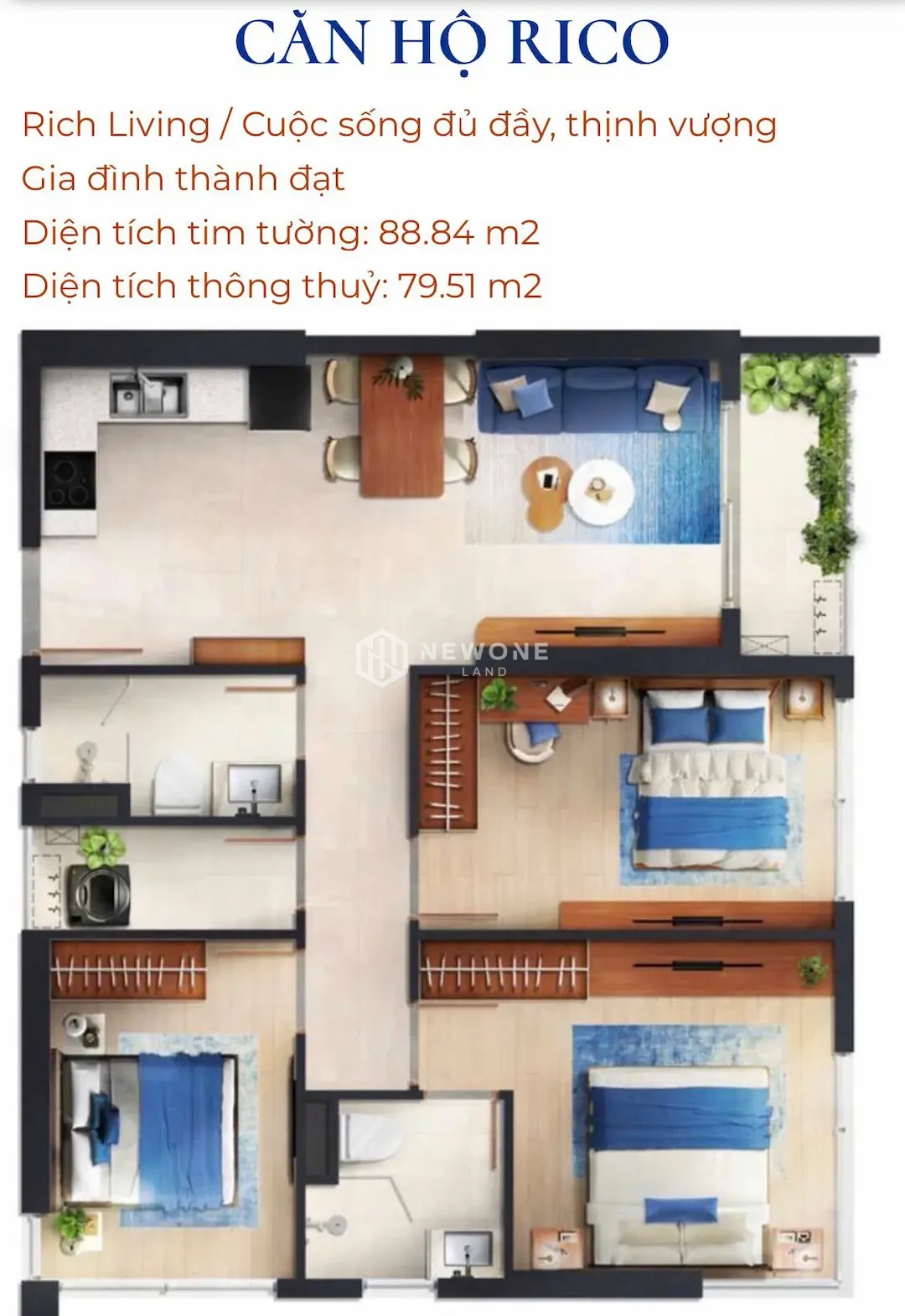 thiet ke 3pn monrei saigon